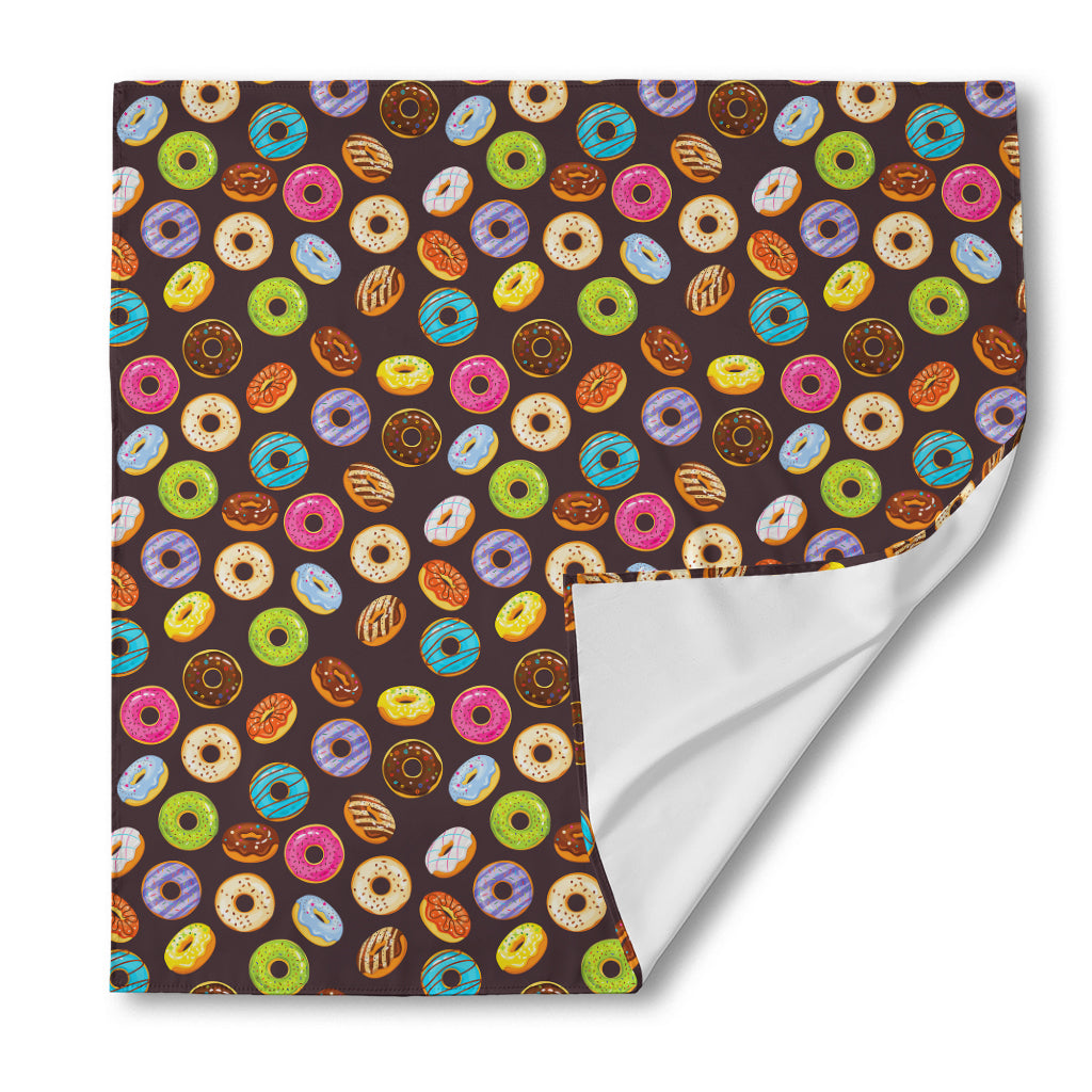 Colorful Donut Pattern Print Silk Bandana