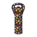Colorful Donut Pattern Print Single Neoprene Wine Tote