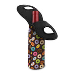 Colorful Donut Pattern Print Single Neoprene Wine Tote