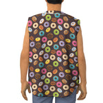 Colorful Donut Pattern Print Sleeveless Baseball Jersey