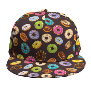 Colorful Donut Pattern Print Snapback Cap