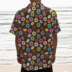 Colorful Donut Pattern Print Textured Short Sleeve Shirt