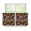 Colorful Donut Pattern Print Tier Curtains