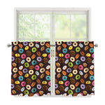 Colorful Donut Pattern Print Tier Curtains