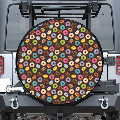 Colorful Donut Pattern Print Tire Cover