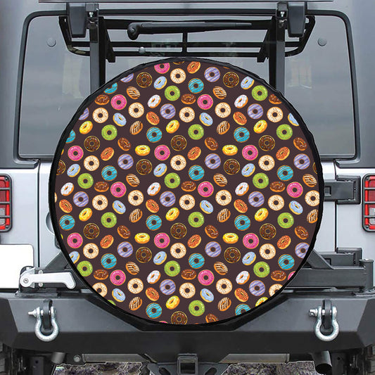 Colorful Donut Pattern Print Tire Cover