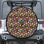 Colorful Donut Pattern Print Tire Cover With Camera Hole