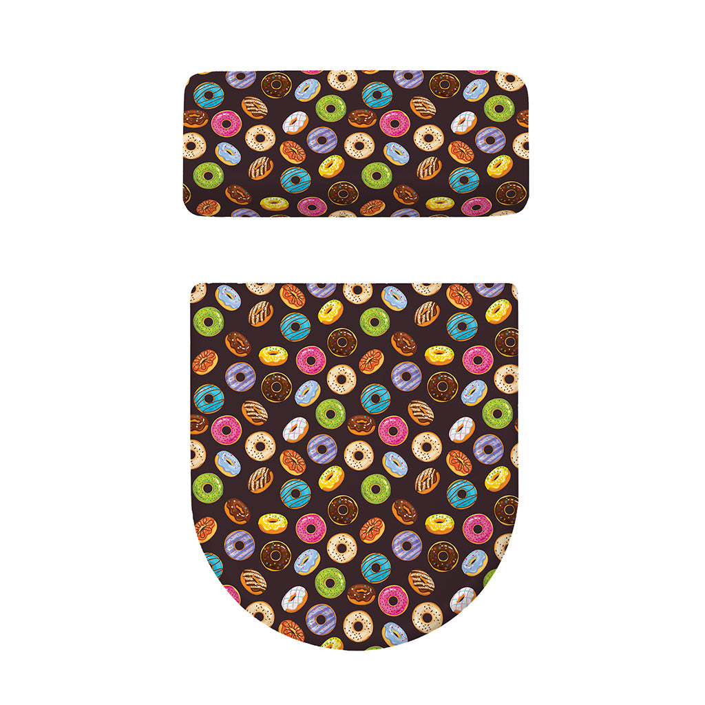 Colorful Donut Pattern Print Toilet Lid And Tank Cover Set