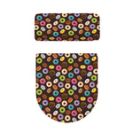 Colorful Donut Pattern Print Toilet Lid And Tank Cover Set