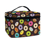 Colorful Donut Pattern Print Travel Makeup Bag