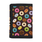 Colorful Donut Pattern Print Trifold Wallet