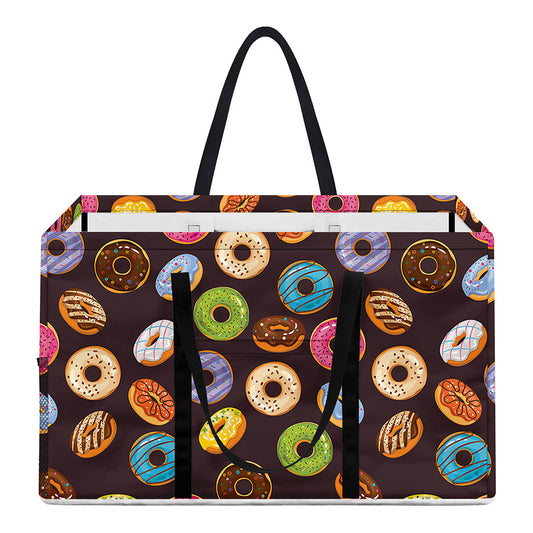 Colorful Donut Pattern Print Utility Tote Bag