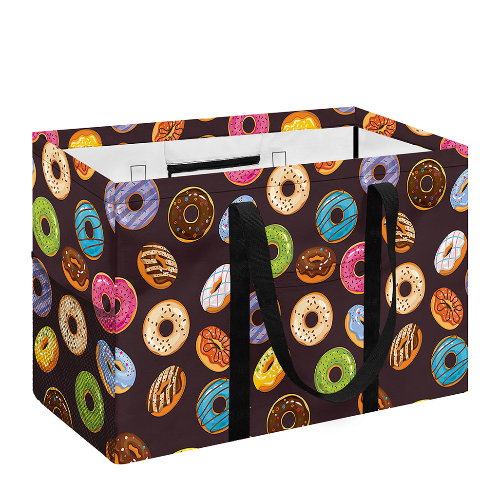Colorful Donut Pattern Print Utility Tote Bag