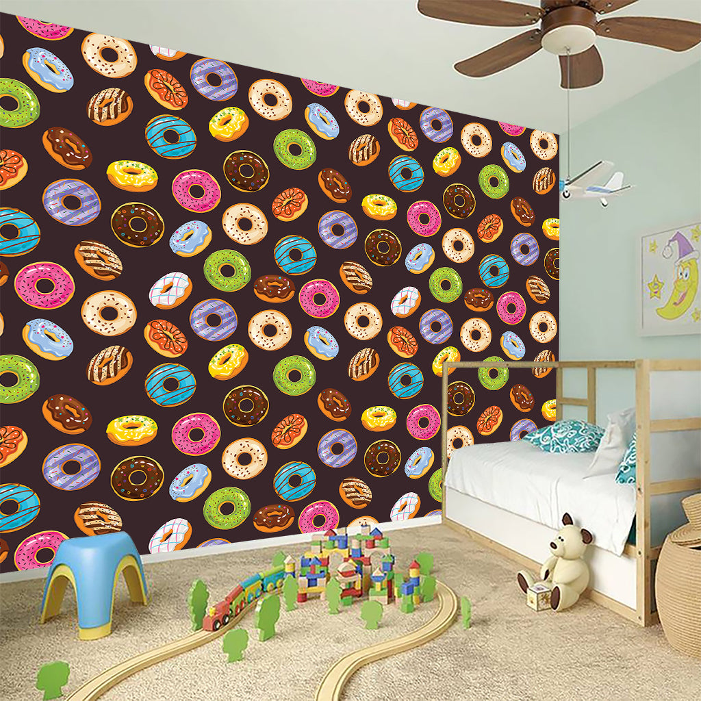 Colorful Donut Pattern Print Wall Sticker