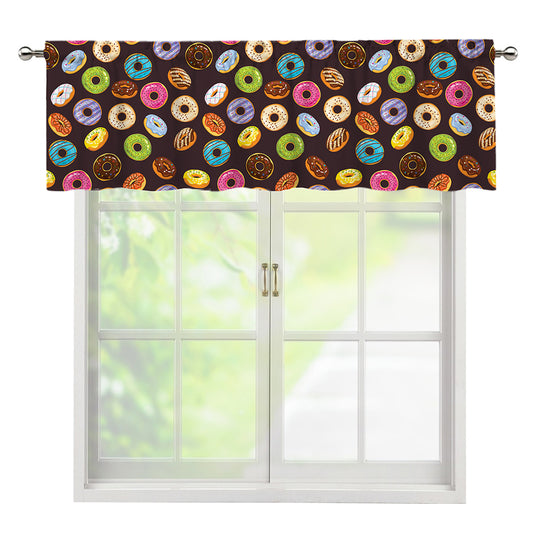 Colorful Donut Pattern Print Window Valance