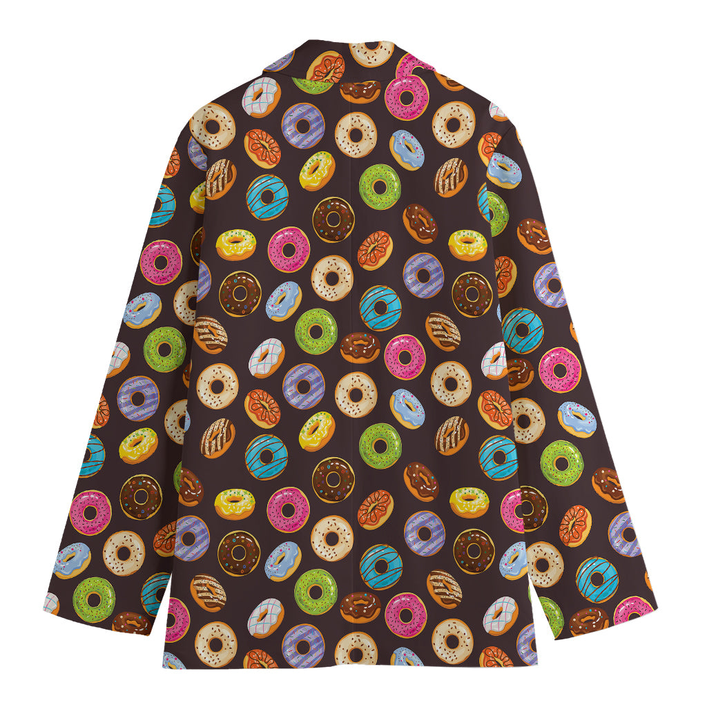 Colorful Donut Pattern Print Women's Blazer