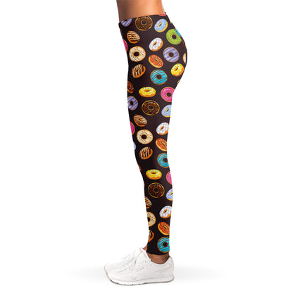 Colorful Donut Pattern Print Women's Leggings