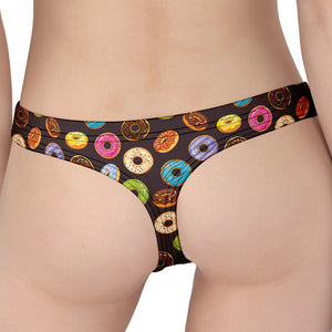 Colorful Donut Pattern Print Women's Thong