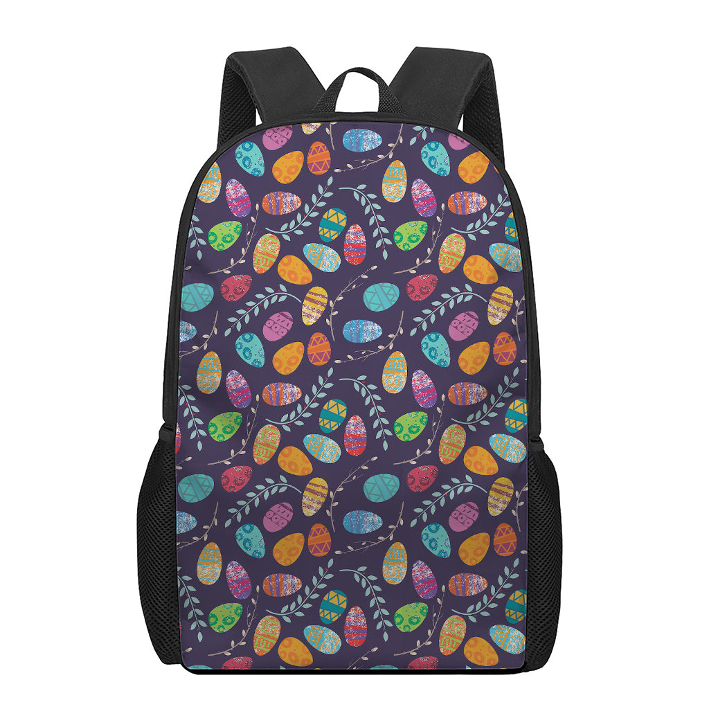 Colorful Easter Eggs Pattern Print 17 Inch Backpack