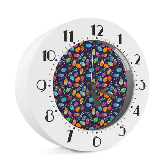 Colorful Easter Eggs Pattern Print Alarm Clock