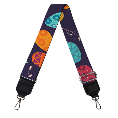Colorful Easter Eggs Pattern Print Bag Strap
