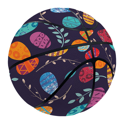 Colorful Easter Eggs Pattern Print Basketball