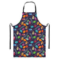 Colorful Easter Eggs Pattern Print Bib Apron With Pocket