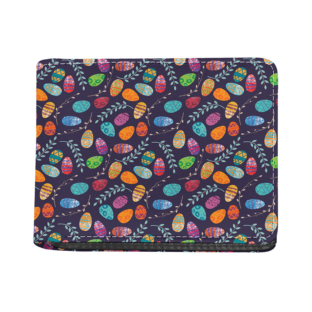 Colorful Easter Eggs Pattern Print Bifold Wallet