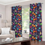 Colorful Easter Eggs Pattern Print Blackout Grommet Curtains