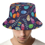 Colorful Easter Eggs Pattern Print Bucket Hat