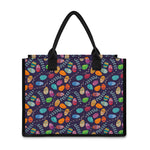 Colorful Easter Eggs Pattern Print Canvas Tote Bag