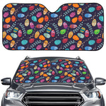 Colorful Easter Eggs Pattern Print Car Windshield Sun Shade