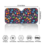 Colorful Easter Eggs Pattern Print Car Windshield Sun Shade