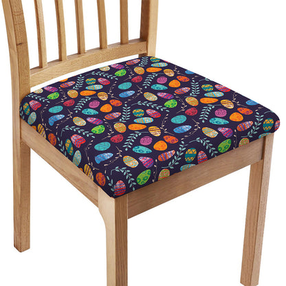 Colorful Easter Eggs Pattern Print Chair Cushion Cover
