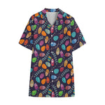 Colorful Easter Eggs Pattern Print Cotton Hawaiian Shirt