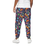 Colorful Easter Eggs Pattern Print Cotton Pants