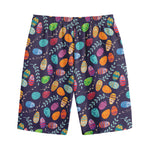 Colorful Easter Eggs Pattern Print Cotton Shorts