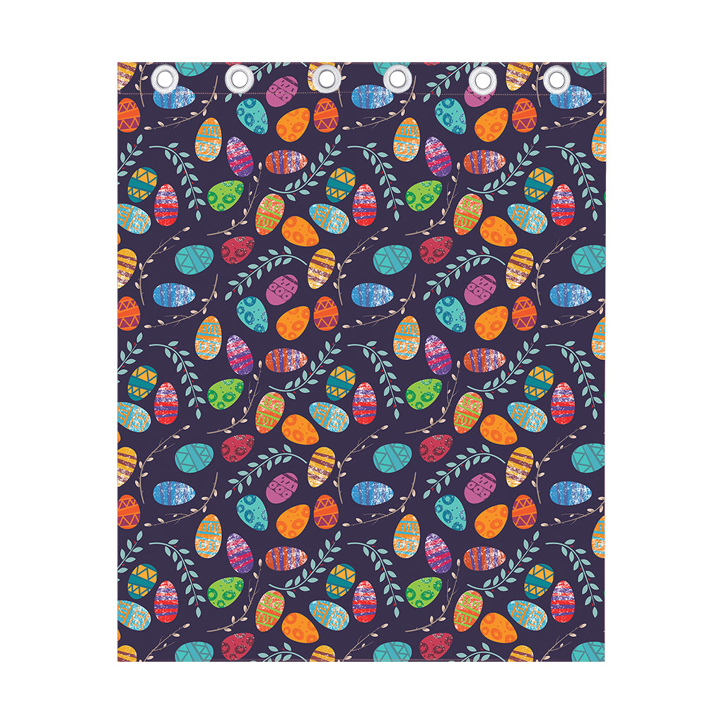 Colorful Easter Eggs Pattern Print Curtain