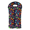 Colorful Easter Eggs Pattern Print Double Neoprene Wine Tote