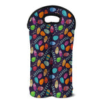 Colorful Easter Eggs Pattern Print Double Neoprene Wine Tote