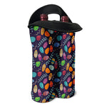 Colorful Easter Eggs Pattern Print Double Neoprene Wine Tote