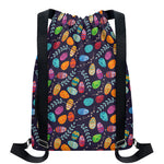 Colorful Easter Eggs Pattern Print Drawstring Backpack