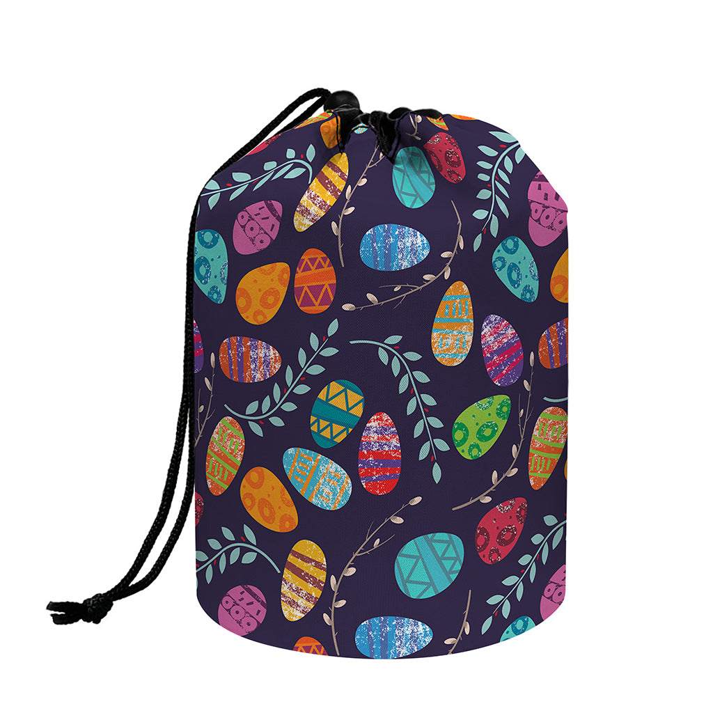 Colorful Easter Eggs Pattern Print Drawstring Makeup Bag