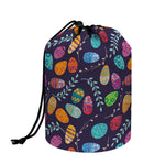 Colorful Easter Eggs Pattern Print Drawstring Makeup Bag