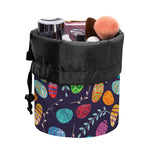 Colorful Easter Eggs Pattern Print Drawstring Makeup Bag