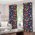 Colorful Easter Eggs Pattern Print Extra Wide Grommet Curtains