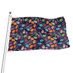 Colorful Easter Eggs Pattern Print Flag