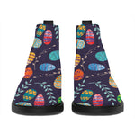 Colorful Easter Eggs Pattern Print Flat Ankle Boots
