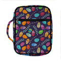 Colorful Easter Eggs Pattern Print Front Pocket Bible Bag