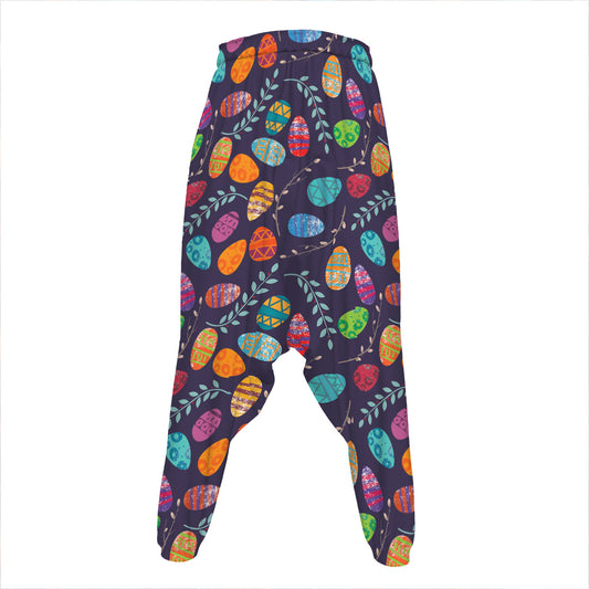 Colorful Easter Eggs Pattern Print Hammer Pants